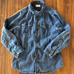 Zara boys denim button down shirt